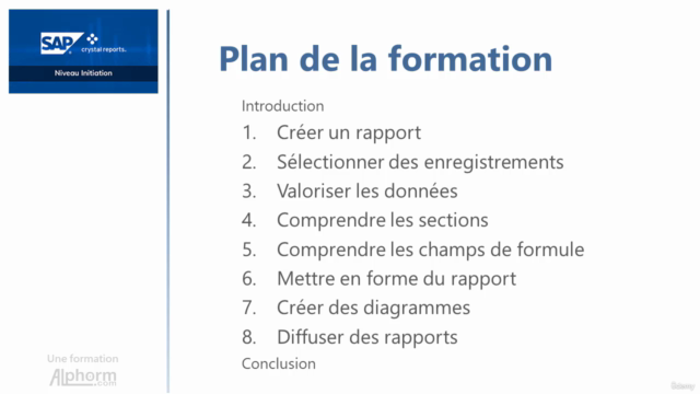 SAP Crystal Reports : Niveau Initiation – Screenshot 3