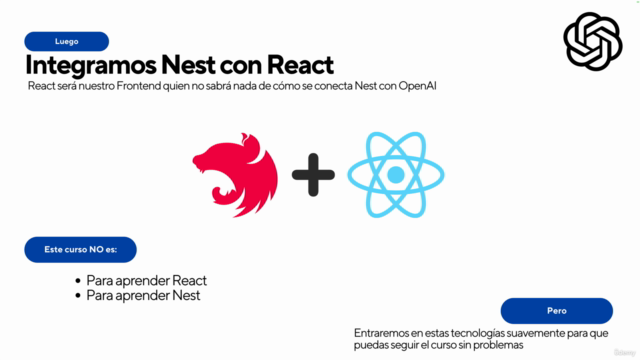 OpenAI: Ejercicios prácticos y asistentes con React + NestJS – Screenshot 1