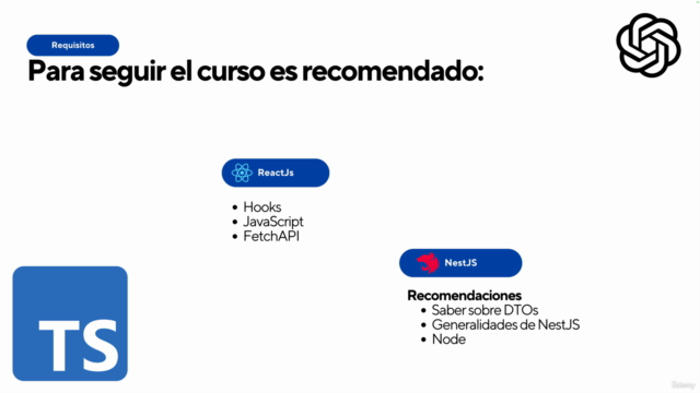 OpenAI: Ejercicios prácticos y asistentes con React + NestJS – Screenshot 4