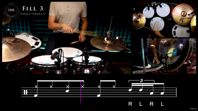 Single Stroke 4 | Beginner Rudiments | Drum Beats & Fills – Screenshot 4