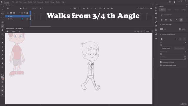 Learn Character Attitude Walks in Adobe Animate – Screenshot 4