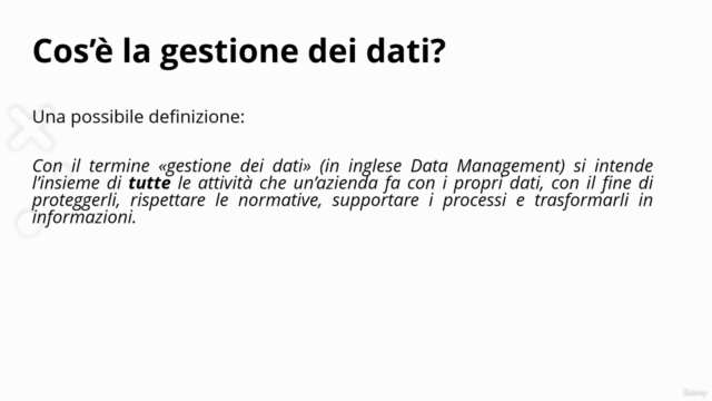 Corso gratuito di Data Management – Screenshot 1
