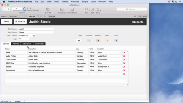Filemaker Attendance tracking – Screenshot 4