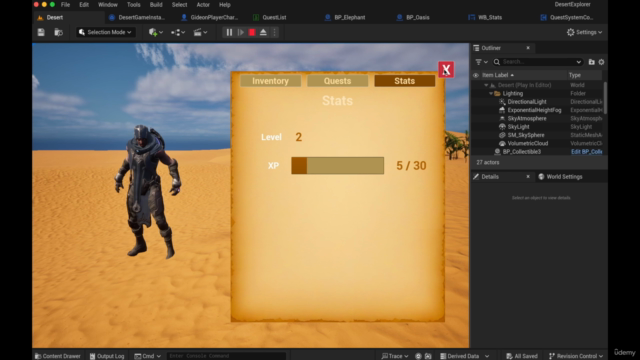 Unreal Engine 5 Blueprints: Inventory, Quests and Char Stats – Screenshot 1