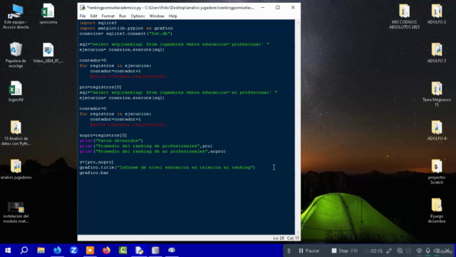Análisis de datos con Python y SQLite – Screenshot 2