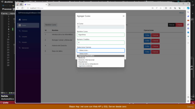 Blazor Asp .net core 8.0 con Web API y SQL Server desde cero – Screenshot 2