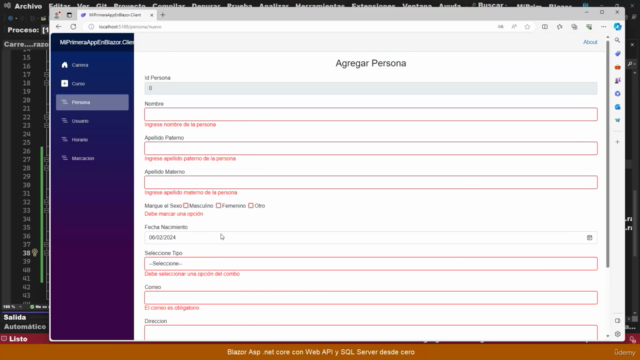 Blazor Asp .net core 8.0 con Web API y SQL Server desde cero – Screenshot 4