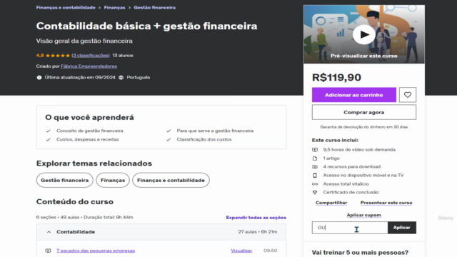 Contabilidade básica + gestão financeira – Screenshot 1