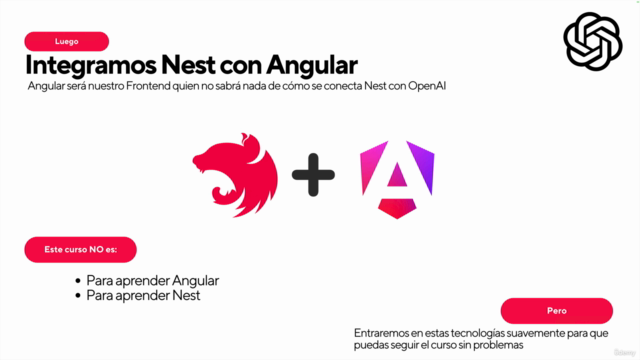 OpenAI: Ejercicios y asistentes con Angular + NestJS – Screenshot 1