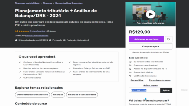Planejamento tributário + Análise de Balanço/DRE - 2025 – Screenshot 1