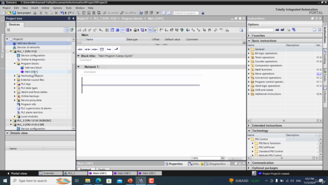 PLC Programming using Tia portal Software – Screenshot 3