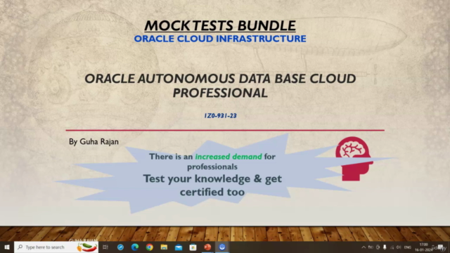 Mock Tests: Oracle Autonomous Database Cloud Professional - Screenshot_01