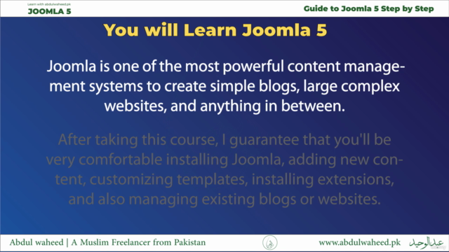 Learn Joomla 5 from Scratch along Abdulwaheedpk – Screenshot 1