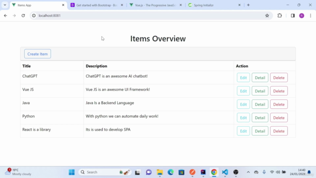 Build Fullstack Apps with VueJS3 Springboot3 Bootstrap5 – Screenshot 1