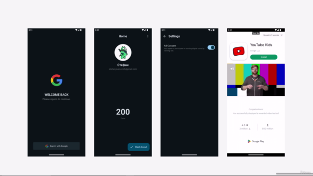Ad Reward System with Server-Side Verification (SSV) Android – Screenshot 1