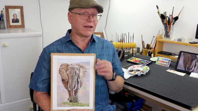 Watercolor Painting Lesson - Realistic Elephant in Detail – Screenshot 4