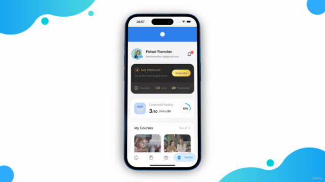 FREE - E-Learning & English Course App | Flutter UI Tutorial – Screenshot 4