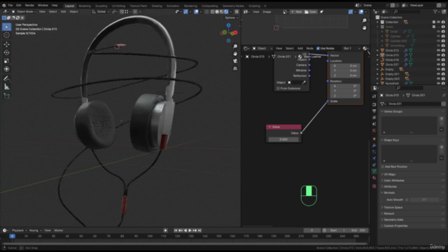 Blender: Creating elegant and realistic headphone – Screenshot 4