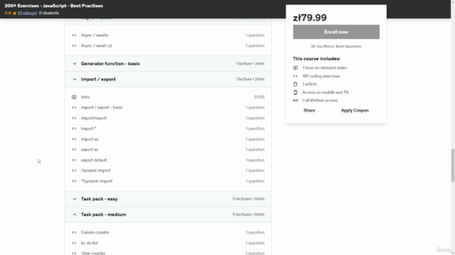 200+ Exercises - JavaScript - Best Practices – Screenshot 3