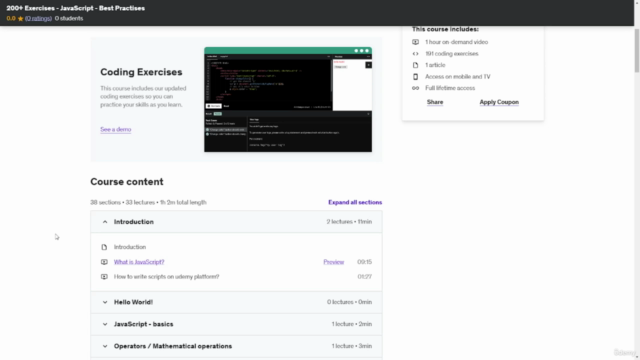 200+ Exercises - JavaScript - Best Practices – Screenshot 4