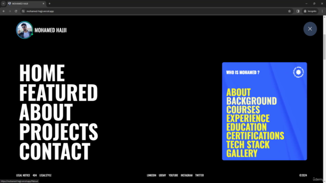 Build modern portfolio with react js and next js 14 (2024) – Screenshot 1