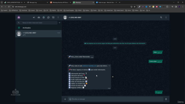 Desarrollo de Chatbot en WhatsApp Business con Python – Screenshot 1