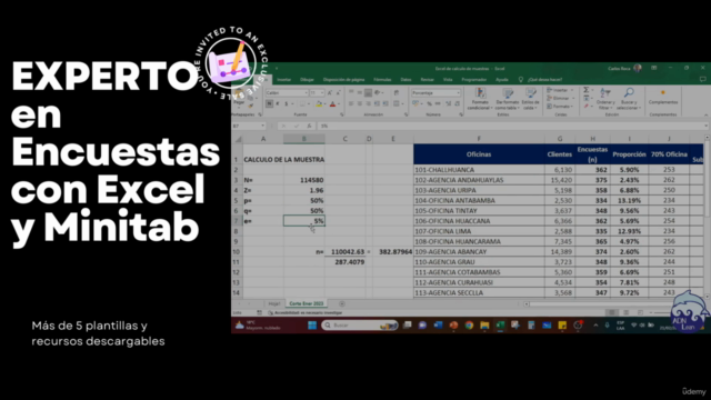 Experto en encuestas con Excel, Minitab y Power Point – Screenshot 1