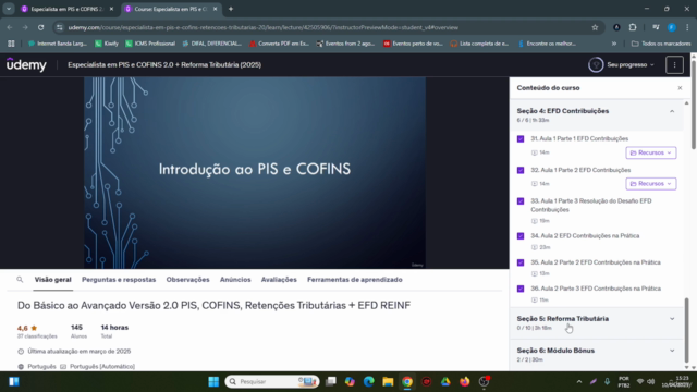 Especialista em PIS e COFINS 2.0 + Reforma Tributária (2025) – Screenshot 3