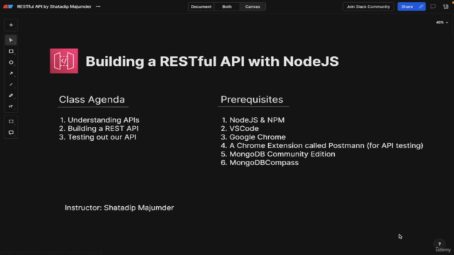 Building a REST API with NodeJS, Express, and MongoDB [2024] – Screenshot 1