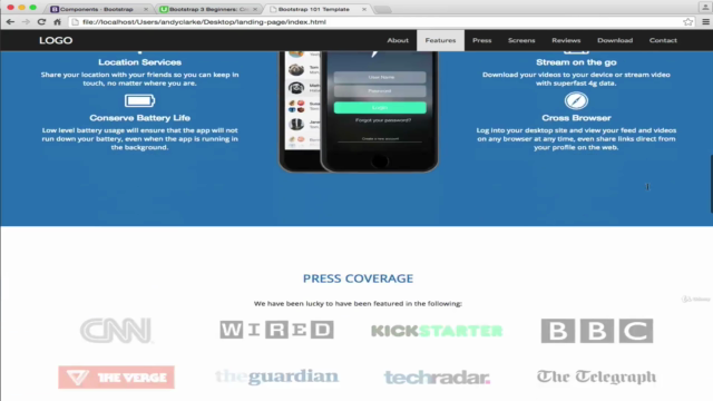 Bootstrap 3 Beginners: Create a Professional Landing Page – Screenshot 1