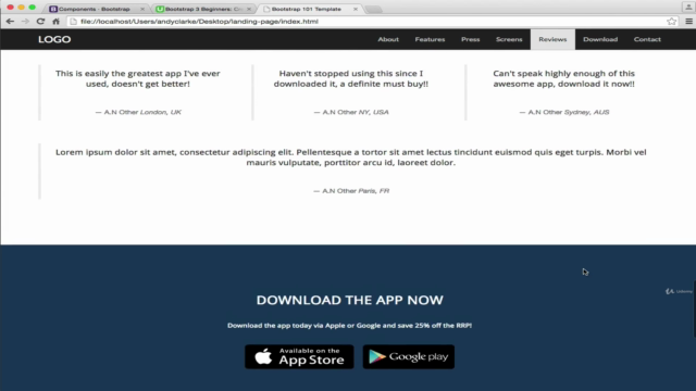 Bootstrap 3 Beginners: Create a Professional Landing Page – Screenshot 2