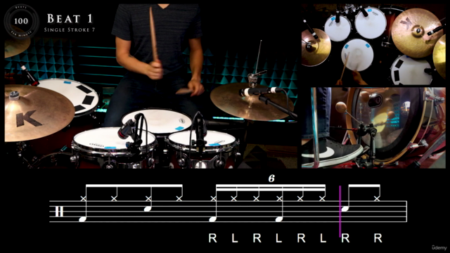 Single Stroke 7 | Beginner Rudiments | Drum Beats & Fills – Screenshot 1