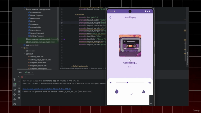 Android App Development : Build Modern Radio / Music Player – Screenshot 4