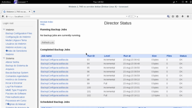 Bacula 2: Webmin GUI to Administration and Configuration - Screenshot_04