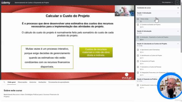 Aprenda Gerenciamento de Custos e Orçamento de Projeto – Screenshot 1