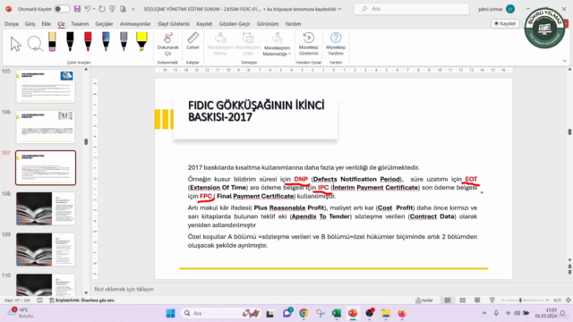 Uluslararası Sözleşmeler ve FIDIC Kırmızı Kitap Eğitimi – Screenshot 1
