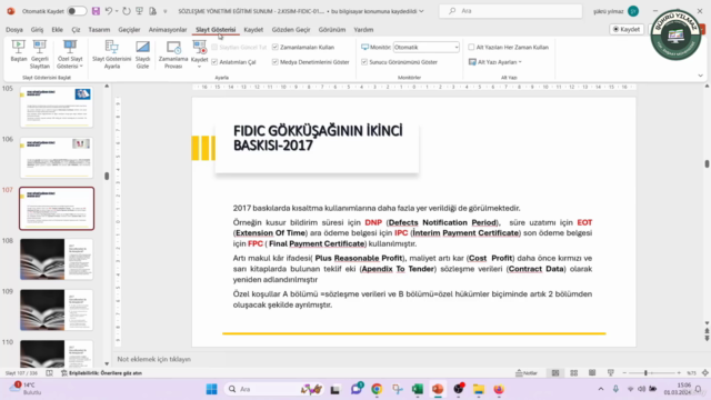 Uluslararası Sözleşmeler ve FIDIC Kırmızı Kitap Eğitimi – Screenshot 2
