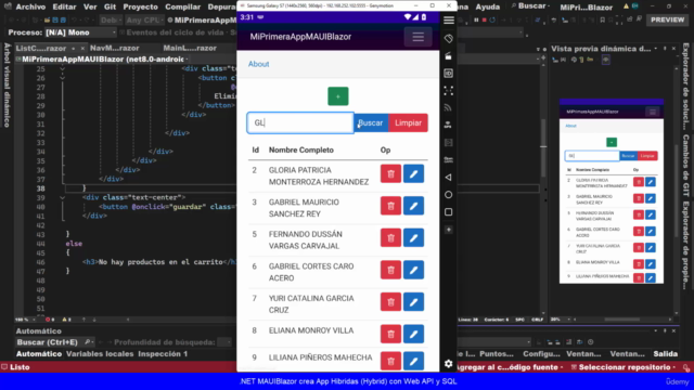 .NET MAUI Blazor crea App Hibridas(Hybrid) con Web API y SQL – Screenshot 1