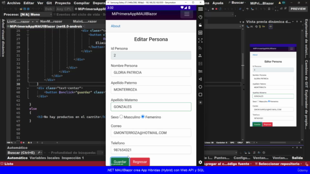 .NET MAUI Blazor crea App Hibridas(Hybrid) con Web API y SQL – Screenshot 2
