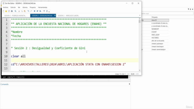 STATA : Manejo de Base de Datos ( ENAHO ) – Screenshot 2