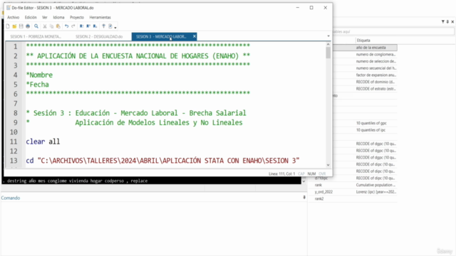 STATA : Manejo de Base de Datos ( ENAHO ) – Screenshot 4