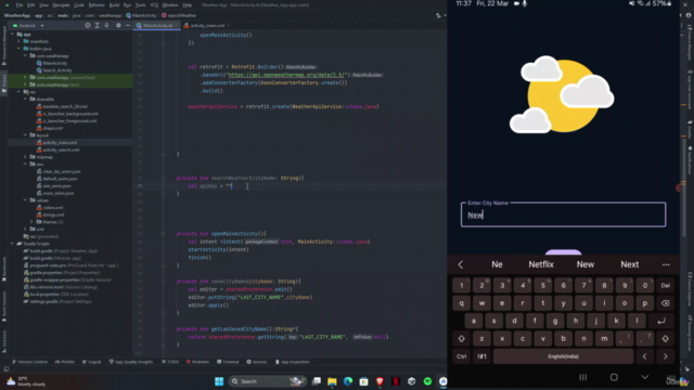 Android App Development - Make a weather forecast app – Screenshot 3