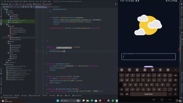 Android App Development - Make a weather forecast app – Screenshot 4
