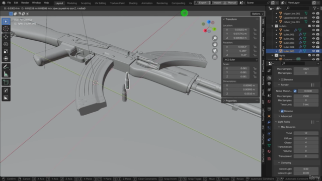 NEW. Weapon modeling for AAA games in Blender . – Screenshot 4