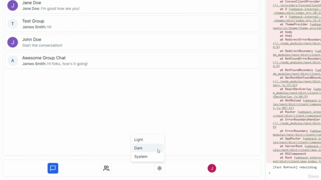 Real-Time Chat App with NextJS, React, Tailwind, and Shadcn – Screenshot 2