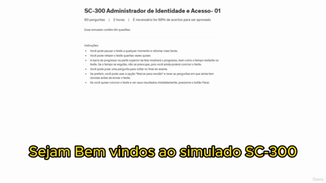 Simulado SC-300 Administrador de Identidade e Acesso – Screenshot 1