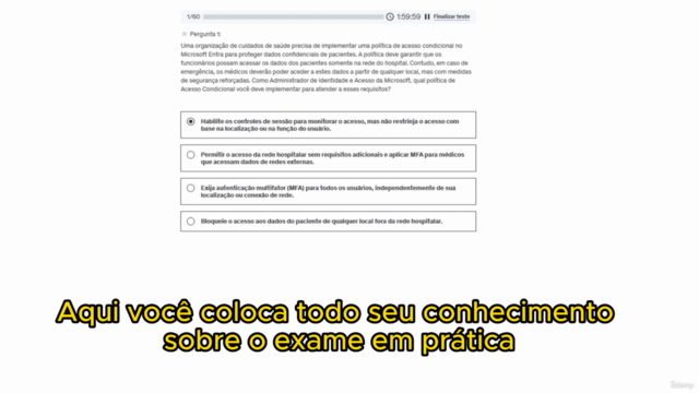 Simulado SC-300 Administrador de Identidade e Acesso – Screenshot 2