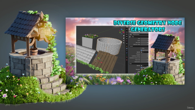 Stylized 3D Environments with Blender 4 Geometry Nodes – Screenshot 3