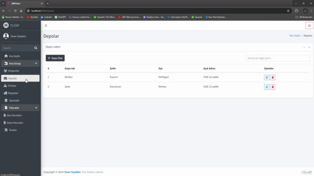 .NET 8 ve Angular 17 ile ERP Uygulaması – Screenshot 1