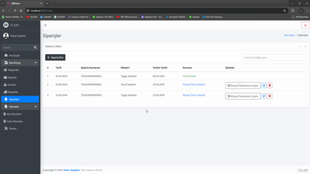 .NET 8 ve Angular 17 ile ERP Uygulaması – Screenshot 2